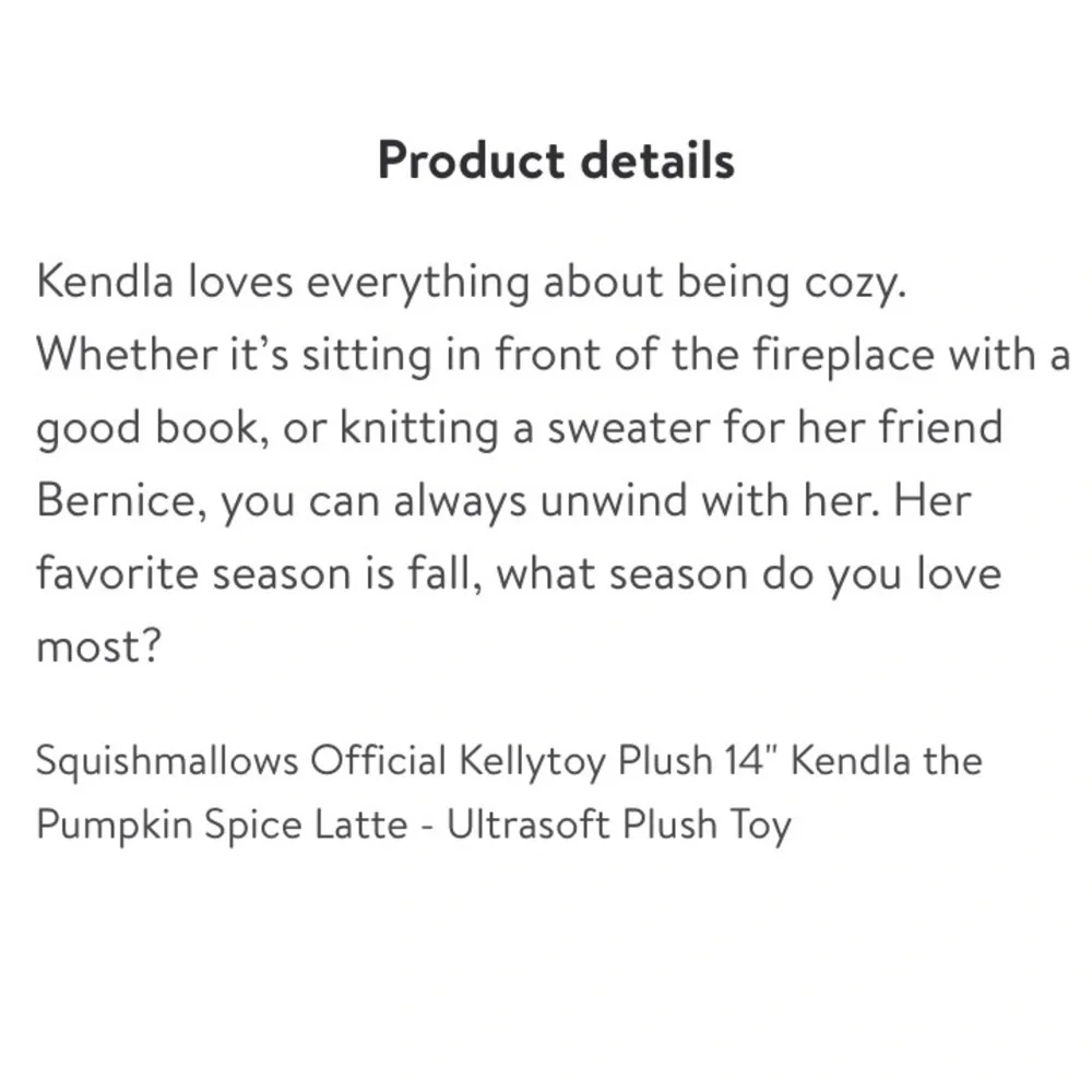 Squishmallows Official Kelly Toy Kendla The Pumpkin Spice Latte Ultrasoft Plush